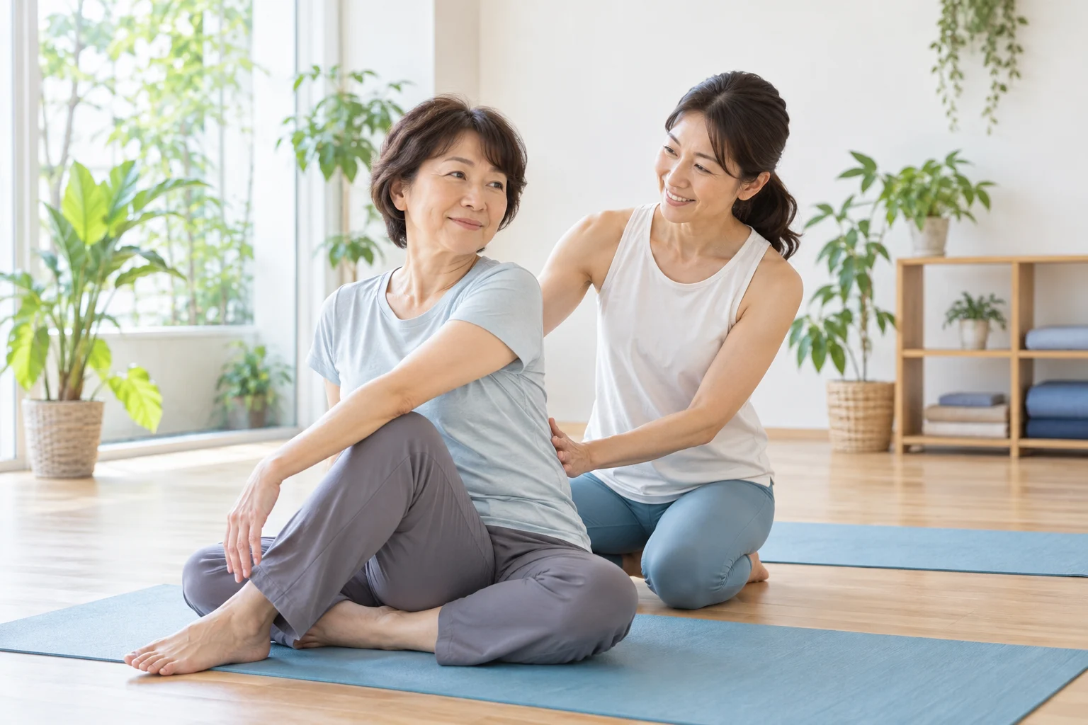 初心者の動きをやさしく案内する日本人インストラクター